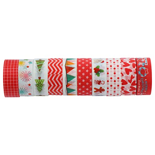 DIYEAH 10 Rollen Weihnachts-Washi-Tape weihnachtsdeko popular kettelstifte Klebeband für Basteln Langlebiges Tape Aufkleber Farbabdeckband Washi-Klebeband DIY Washi Tape Papier von DIYEAH