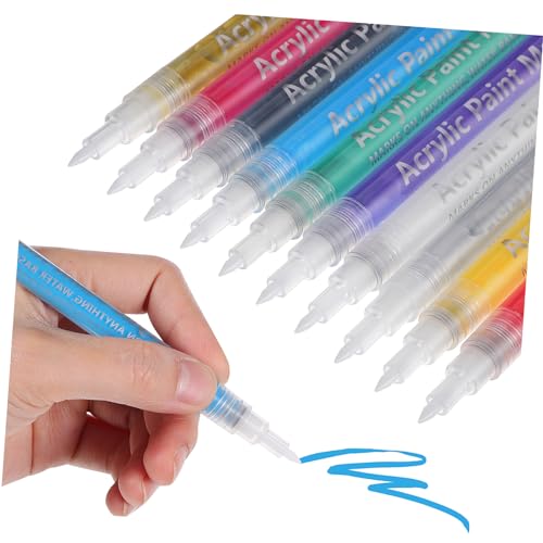 DIYEAH 10 Stk Acrylmarker Nagelkunstwerkzeuge Metallic-Stifte mit feiner Spitze weiße Farbstifte Permanentmarker Malstifte acrylbilder acrylic pen Zeichenstifte goldener Stift Acrylsäure von DIYEAH