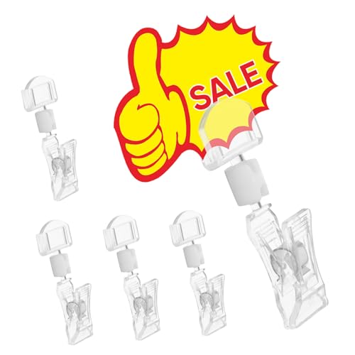 DIYEAH 10 Stück Acryl Preisschild Clips Transparente Display Halter Für Etiketten Preislabel Und Namensschilder Ideal Für Verkaufstische Flohmärkte Und Geschäfte von DIYEAH