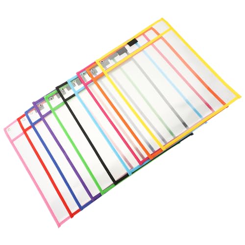 DIYEAH 10 Stück Wiederbeschreibbare Dateien Waschbare Whiteboard Markertaschen Transparente Papierhüllen Produktaufbewahrungszubehör Tickethalter Trockentasche Whiteboard von DIYEAH