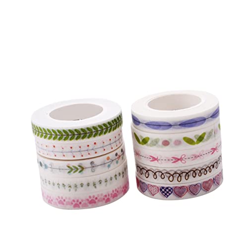 DIYEAH 10 Teiliges Washi Tape Set Bunte Klebebänder Für DIY Kunsthandwerk Geschenkverpackungen Und Scrapbooking Glitzernde Und Blumen Designs Zufällige Farben Für Kreative Projekte von DIYEAH