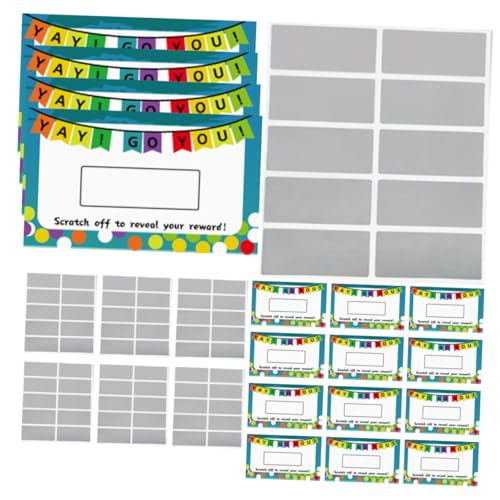 DIYEAH 100 Blatt Rubbellos ästhetische Aufkleber lustige Notizkarten DIY-Etiketten abziehen und aufkleben kratzkarte DIY Kratzsticker Party-Rubbelspiel Glitzer-Rubbelaufkleber Papier von DIYEAH