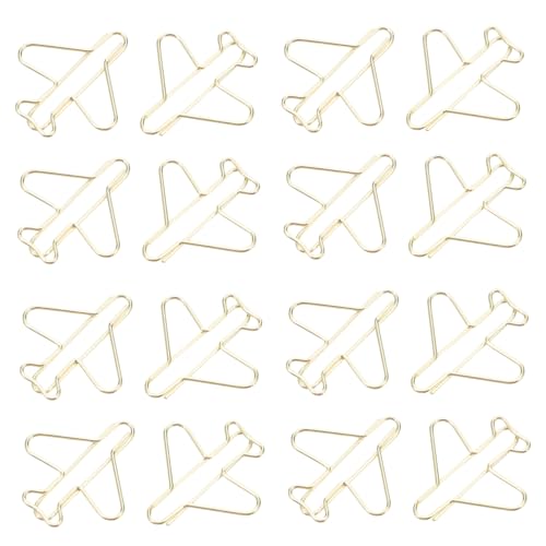 DIYEAH 100 Stück Goldfarbene Büroklammern Flugzeugform Kreative Metall Planer Clips Lustige Schreibwaren für Schulanfang Charmante Lesezeichen Praktische Dokumentenhalter für Büro und DIYEAH 100 Stück Goldfarbene Büroklammern Flugzeugform Kreative Metall Planer Clips Lustige Schreibwaren für Schulanfang Charmante Lesezeichen Praktische Dokumentenhalter für Büro und von DIYEAH