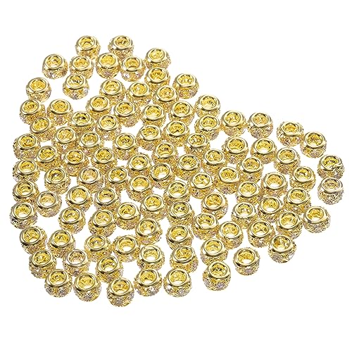 DIYEAH 100 Stück Kupfer Eingelegte Diamant Abstandshalter Perlen Teesiebe Für Losen Tee Goldene Abstandshalter Perlen Strasssteine Klare Strass Abstandshalter Für Schlangenkette von DIYEAH