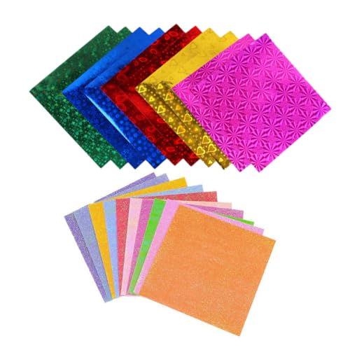 DIYEAH 100 Stück Origami Set Buntes Doppelseitiges Faltpapier Verschiedenen Farben Und Glitzer Für Kreative Bastelprojekte Und Ideal Zum Selbermachen von DIYEAH