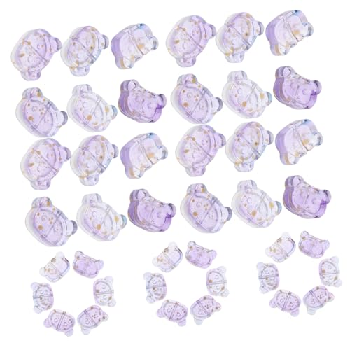 DIYEAH 100St Glasierte Bärenperlen Perlen für DIY-Schmuck Zubehör zur Schmuckherstellung Schmuckbastelzubehör DIY-Perlen dekorative Perlen Glasperlen zur Schmuckherstellung Lavender von DIYEAH