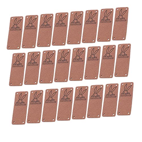 DIYEAH 100St Wildleder-Etikett Stoffetiketten Kleidung handgefertigtes Etikett Kleidung geprägtes Etikett Schild säckchen päckchen toy Kleidungsstück-Etikett Kleidung & Accessoires Brown von DIYEAH