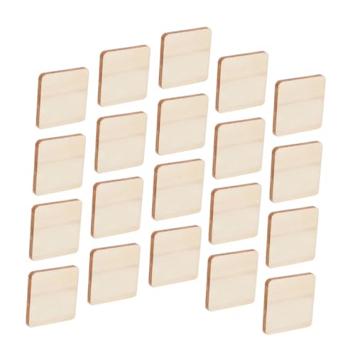 DIYEAH 100St quadratische Holzspäne Holzpuzzles Holzausschnitte Holzspäne selber machen Holz zum Laserschneiden Stöcke zum Basteln Fliesen für das Handwerk unfertige Holzquadrate Beige von DIYEAH