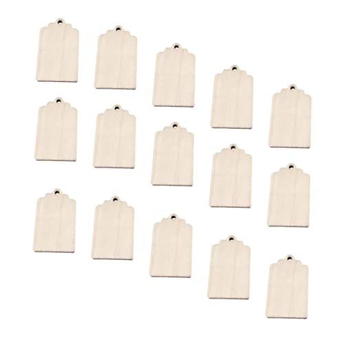 DIYEAH 100st Anhänger Aus Holz Dekor Leere Tags Geschenkanhänger Mit Schnur Geschenketiketten Kraftanhänger Leere Etiketten Party-geschenkanhänger Yellow Hölzern von DIYEAH