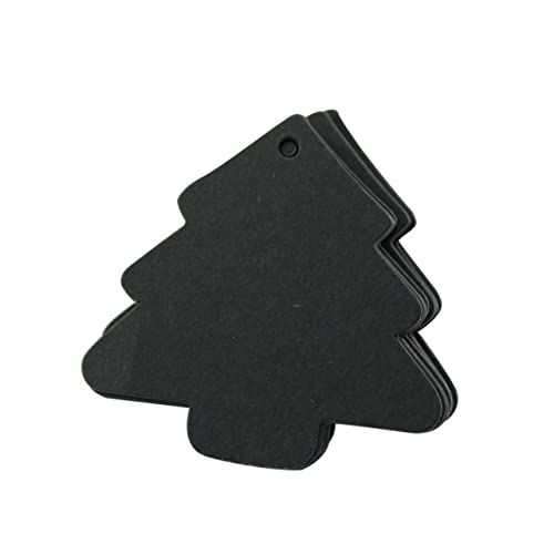 DIYEAH 100st Christbaumschmuck Weißer Papierbaum Weihnachtsbaum-tag Tags Urlaub Weihnachts-bastel-tag Etikett Für Weihnachtsgeschenke Weihnachts-tags Weihnachtsaufkleber Kraft-tags Black von DIYEAH