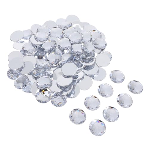 DIYEAH 100st Runde Acryl-strasssteine Flatback-strasssteine ​​für Bastelarbeiten Schmuck Aufkleber Runde Strasssteine Kristalle Zum Basteln Nagel Strass Selber Machen Strass Flatback Weiß von DIYEAH