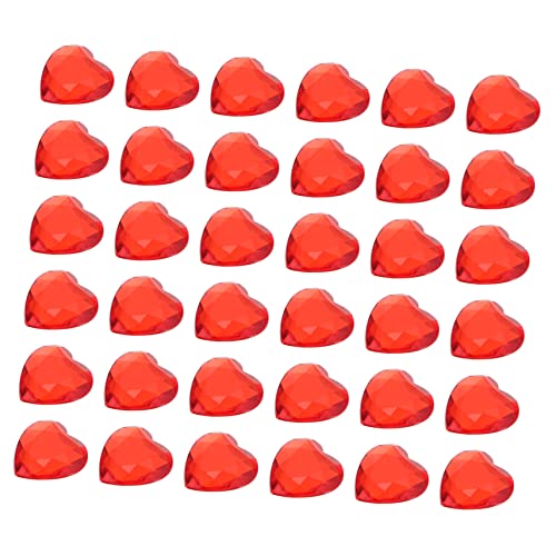 DIYEAH 100st Valentinstag Herzen Kristalle in Herzform Aufkleber Edelsteine Dekorative Wohnaccessoires Strasssteine Herz Tischdekorationen Goldene Hochzeit Vasen Acryl Rot von DIYEAH