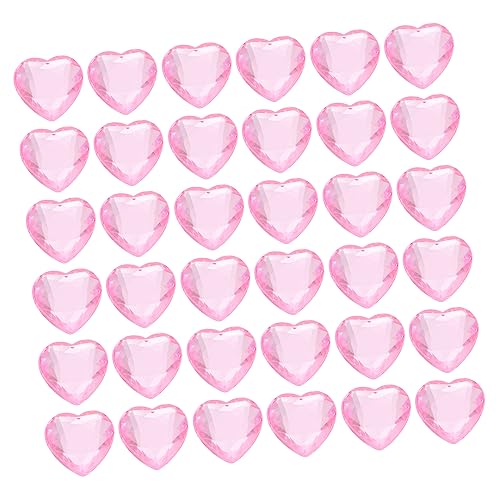 DIYEAH 100st Valentinstag Herzen Schmuckperlen Chakra-herz Herz-charm- Strass-herz-aufkleber Einzigartige Herzförmige Deko-kugeln Strass-herz-abstandshalter Kunst Rosa Acryl von DIYEAH