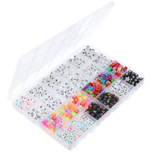 DIYEAH 1080 Stk türkisfarbene Perlen Perlen-Kit Perlen mit Buchstaben Pop-Perlen kunststoffperlen alphabet beads verkleidung tragbare Armbandperlen zarte Armbandperlen Plastik von DIYEAH