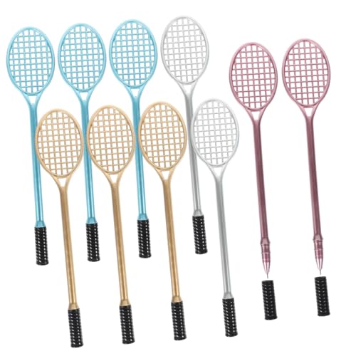 DIYEAH 10St Badmintonschläger-Gelstift Tennisschläger-Gelstifte studentisches Briefpapier Federballschläger Stift Kugelschreiber mit Federballschläger Design Feder für Badmintonschläger von DIYEAH