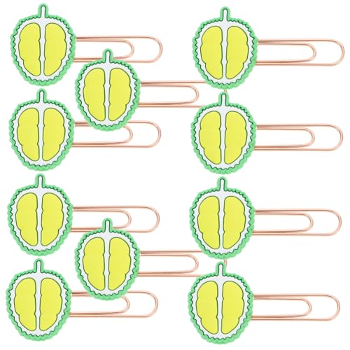 DIYEAH 10St Büroklammer-Lesezeichenhalter Papierklammer Papierverschluss Büroklammerhalter Metallbüroklammern Büroklammern in Fruchtform Markierungsclip für Schreibwaren weiches Gummi von DIYEAH