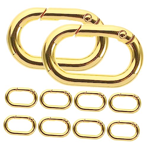 DIYEAH 10St Federringschnalle für Gepäck s Haken Karte Schild Kette Halter Metallfederverschluss Schlüsselring-Federverschluss ovaler Karabiner aus Metall Federschnappclip für DIY Golden von DIYEAH