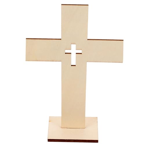 DIYEAH 10St Kettenkreuz Jesus-Wohnkultur katholisches Kruzifix-Wandkreuz Weißes Kreuz Golddekor living room decoration home decoration raumdeko Holzkreuzdekor Holzkreuz Handwerk hölzern von DIYEAH