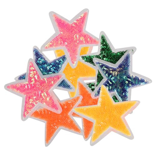 DIYEAH 10St Mit Pailletten bestickter Aufnäher Hutflecken Sterne Strass sternbestickte applikation Pickel Patches Sterne Flicken aufnähen Hüte DIY Patches Sterne Patches nähen Plastik von DIYEAH