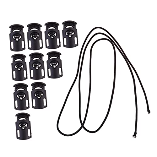 DIYEAH 10St Spannschnalle dehnbares Ohrbindeseil Kordelstopper gefedert Toggle-Stopper-Clip Befestigungsschnalle seilspanner zelte sporthose sackständer Schnurstopper Federschnalle Black von DIYEAH