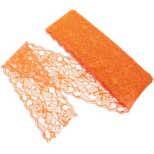 DIYEAH 10St Stretch-Spitze Spitzenkleidung Lametta-Fransenbesatz Spitzenbesatz trimmt Kragen tischdecke makramee Kleidungsspitze Spitzenstoff selber machen Stoffband Elasthan Orange von DIYEAH