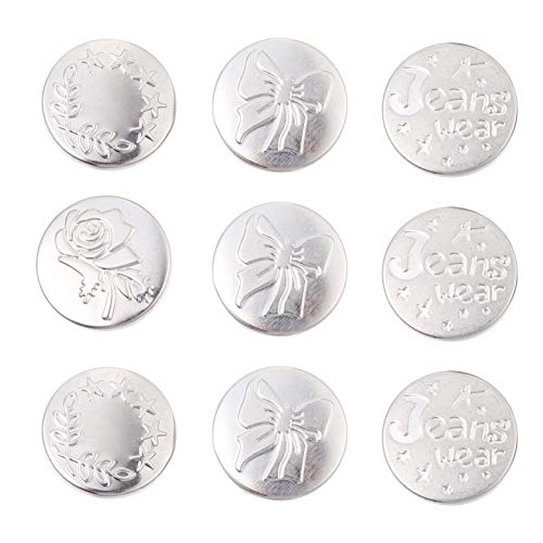 DIYEAH 10St Taillenknöpfe Metallknöpfe Mantelknöpfe Knöpfe für Basteln Blazerknöpfe Unique design button Nieten Reißzwecken Stift Fixer hosenbügel Retro-Muster-Taste DIY-Knöpfe Silver von DIYEAH