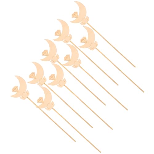 DIYEAH 10St Zauberstab aus Holz Outdoor- für beleuchten schmücken zappeln fairy wand bastelset Feenstock-Malspielzeug Feenstäbe in dekorativer Form Beige von DIYEAH