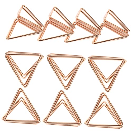 DIYEAH 10St dreieckige Büroklammer Kartenhalter stehen Fotoclips in Dreiecksform Tischhalter schreintischorganizer büroartikel Fotobefestigungsklammern Memo-Clips Eisen Rose Gold von DIYEAH