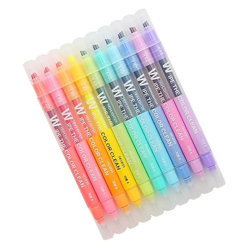 DIYEAH 10St löschbarer Textmarker Pastellmarker radierbarer Textmarker mit Enden Textmarker Marker büromaterial bürozubehör milder Farbhighlighter doppelseitiger Textmarker Plastik von DIYEAH