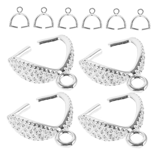 DIYEAH 10st Gegossener Kupferschmuck Anhängerverschluss Schmuckbügel Gliederschnalle Für Diy Anhänger Verschlüsse Halskette Anhänger Verschluss Schmuckklemmen Charm-prise-bügel Silver von DIYEAH