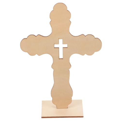 DIYEAH 10st Holzkreuz Katholisches Tischkreuz Gedenkkreuz Haushaltskreuz Dekor Kreuzhandwerk Selber Machen Kreuzaufsätze Für Tische Desktop-kreuz Geburtskreuz Kreuzverzierung Beige von DIYEAH