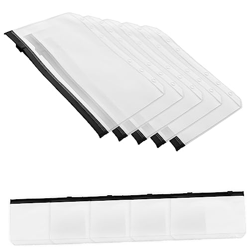 DIYEAH 10st Multifunktionale Aktentaschen Reißverschlusstaschen Zum Organisieren Löcher Für Ordnertaschen Ordner-organizer Geldumschläge Budgetmappenumschläge Kartenordner Pvc Black von DIYEAH