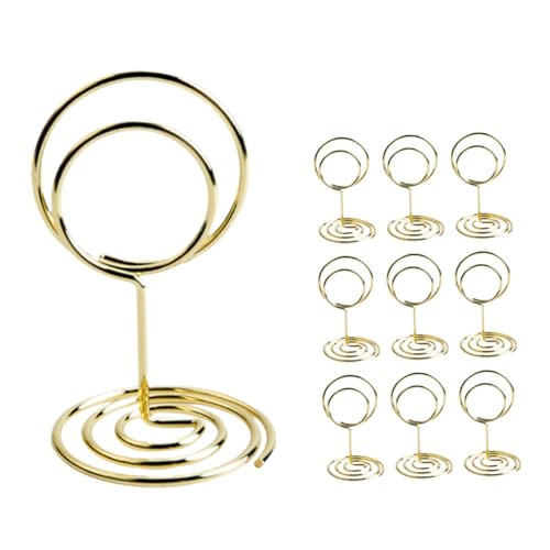 DIYEAH 10st Notizordner Halter Tischständer Zum Ausstellen Hochzeit Karteninhaber Inhaber Der Tischnummer Memo-clip Foto-display-clip Tischnummer Steht Draht Aus Kohlenstoffstahl Golden von DIYEAH