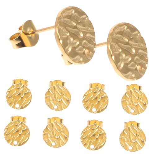 DIYEAH 10st Ohrringe Ohrring Leere Lünette Ohrstecker Basis Schmuck Lünette Tablett Rohlinge Für Ohrstecker Schmuckzubehör Selber Machen Diy-ohrring-lünette Golden Rostfreier Stahl von DIYEAH