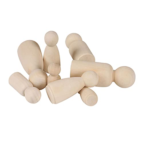 DIYEAH 10st Puppenkörper Aus Holz Peg-puppen Familie Steckpuppen Puppenspielzeug Krippenspielzeug Für Kinder Kinderpuppen Kinder Dekor Puppen Für Heimwerker Yellow Bambus von DIYEAH