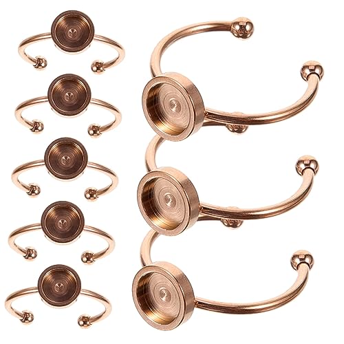 DIYEAH 10st Ringschale Ringbasis Ring Leer Selber Machen Ringrohlinge Zum Basteln Blanke Ringfassungen Ringrohlinge Für Die Schmuckherstellung Leere Tabletts Rose Gold Rostfreier Stahl von DIYEAH