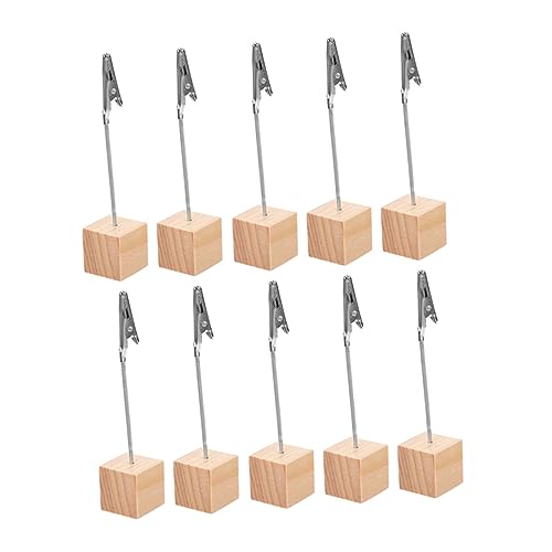 DIYEAH 10st Visitenkartenhalter Aus Holz Tabellennotiz Krokodilklemme Aus Papier Bilderrahmen Stehen Bildhalter Mit Clips Partypapier. Clips Anzeigen Tischständer Gedeckhalter Dekor Eisen von DIYEAH