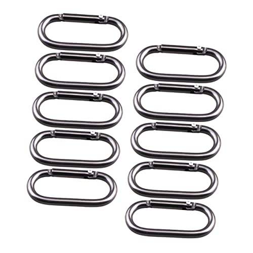 DIYEAH 10st Wasserkocher Haken Gurtband-endclip Haken Zum Aufhängen Campingzubehör Schlüsselband Gurtbandhalter Karabinerhaken Aluminium-karabiner-d-ring Camper Aluminiumlegierung Black von DIYEAH