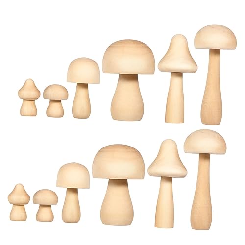 DIYEAH 12 Stk Holzpilz Garten Pilze Ornamente Pilz Hocker Pilzverzierung Gartenzubehör Für Pilze Pilzstift Pilz Kissen Fälschung Gartendeko Pilz Pilzbürste Pilz-tischlampe Hölzern von DIYEAH