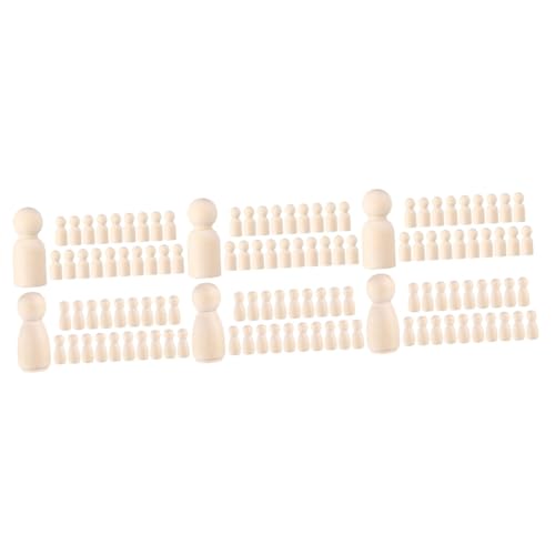 DIYEAH 120 Stk Holzpuppenfigur Leere Familienfiguren Kleine Pfötchenmenschen Malspielzeug Steckpuppen Unvollendet Unvollendete Peg-leute Puppen Für Kinder Kinderpuppen Peg-puppen Hölzern von DIYEAH