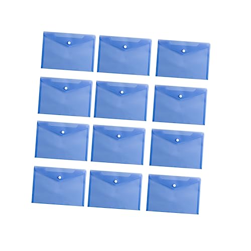 DIYEAH 12St Aktentasche Ordner durchsichtige Umschläge Button-Datei Falttaschen Aktenhalter schul organizer school organizer maglites mappen briefumschläge Notizbeutel Papiertüte Blue von DIYEAH