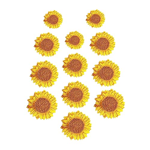 DIYEAH 12St Gestickter Sonnenfleck Dekoration von Kleidung Einzigartige Dekoration Paillette Blumen Stickerei gestickte Abzeichen Patches Applikationen Kleidung gestickter Aufnäher Stoff von DIYEAH