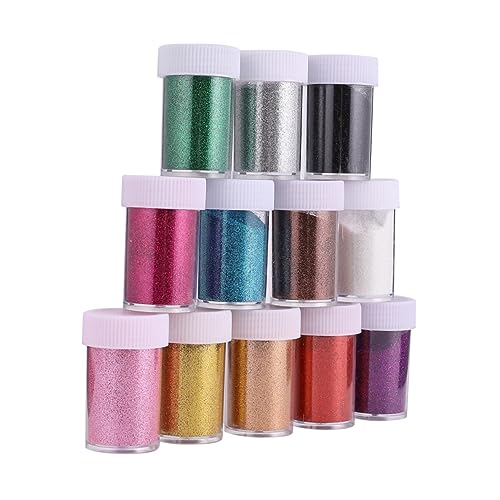 DIYEAH 12St -Glitter-Pulver Flasche Glitter-Perlen-Pulver funkeln Nagelglitzerflocken nail pigment nail glitter glitzer nagellack Nagelpigment Nagelkunst Pailletten Abs von DIYEAH