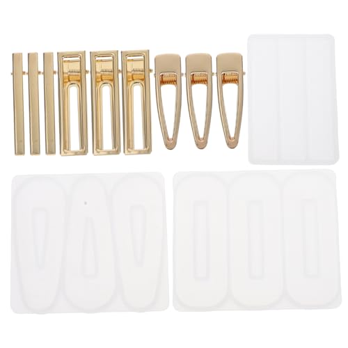 DIYEAH 12St Haarnadel-Formenset selber machen Schlüsselanhänger-Bastelset silberne Accessoires DIY-Haarspangen-Set Silikonformen für Haarspangen kopfschmuck Haarnadelform Haarspangenform von DIYEAH