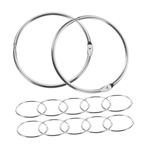 DIYEAH 12St Metallringe für Karteikarten Schlüsselanhänger goldene Ringe Ringmaß Reifen runden bastelring ringbuch ordner Binderinge für DIY Ringe zum Binden von Notizblöcken Eisen Silver von DIYEAH