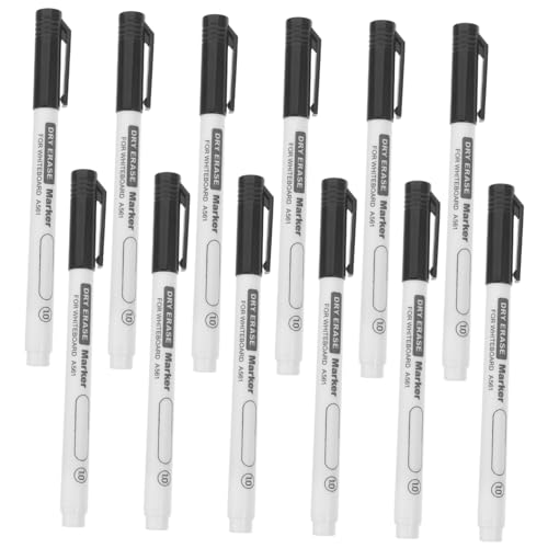 DIYEAH 12st Whiteboard-stift Whiteboard-radierer Filzstifte Papier Tag Markierung Schwarz Punktmarkierungen Stifte Für Die Schule Weiße Tafel Schwarzer Marker Gel Farbstifte Black Plastik von DIYEAH