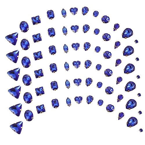 DIYEAH 130st Glitzernde Kleine Strasssteine Schwarze Strasssteine Handwerkliche Juwelen Edelsteine Trimmen Strassperle Pailletten Zum Basteln Diese Strass-jeans Strass-kit Multi Blue Glas von DIYEAH