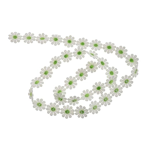 DIYEAH 15 Kleine Gänseblümchen-spitze Hortensie Glitzerband Sackleinenband Weißes Band Bänder Strauß Hochzeit Brautband Party Florist Quaste Spitzenband Vorhang Polyestergarn Green von DIYEAH