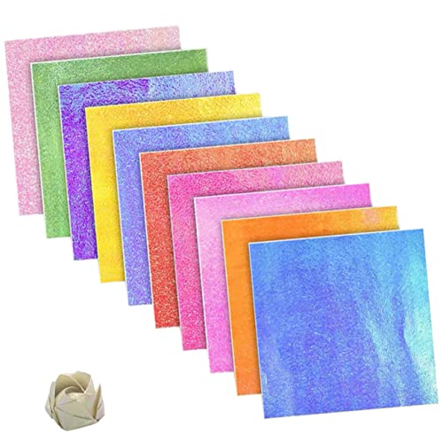 DIYEAH 150 Stück Perlenlaserpapier Karte Diy Papier Origamipapier Für Origami Basteln Diy Papier Origami-papiere Für Origamipapier Für Diy Falten Papier Colorful von DIYEAH