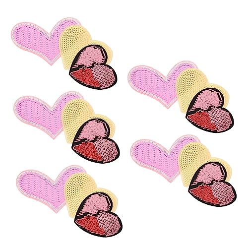 DIYEAH 15St Liebe zurück klebender Stoffaufkleber Herz Jeans-Patches Bejahung Flicken nähen der Patch heartstopped bügelbilder desmet verkleidung DIY Hutflecken Kleideraufnäher Pailletten von DIYEAH